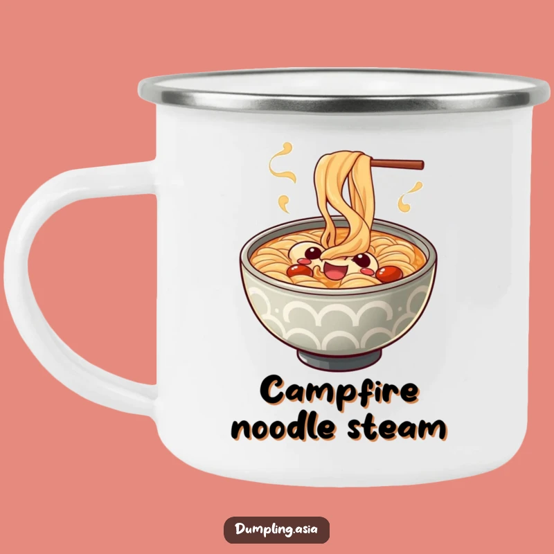 Funny Ramen Bowl Steam Camping Mug - Cozy Campfire Companion