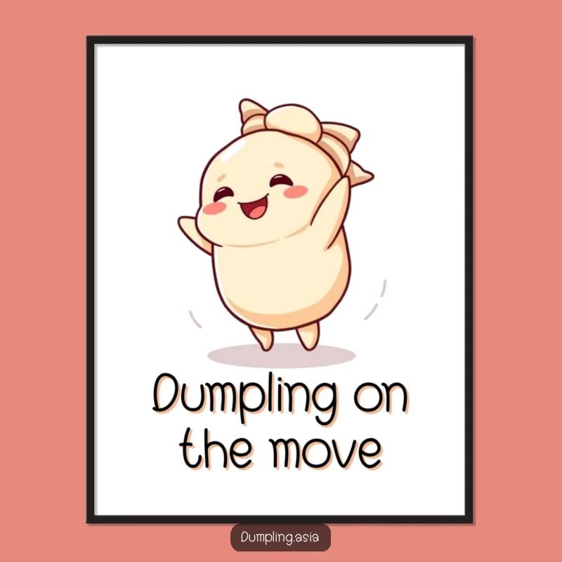 Funny Dumpling Cartwheel Digital Art: Instant Download of Playful Joy