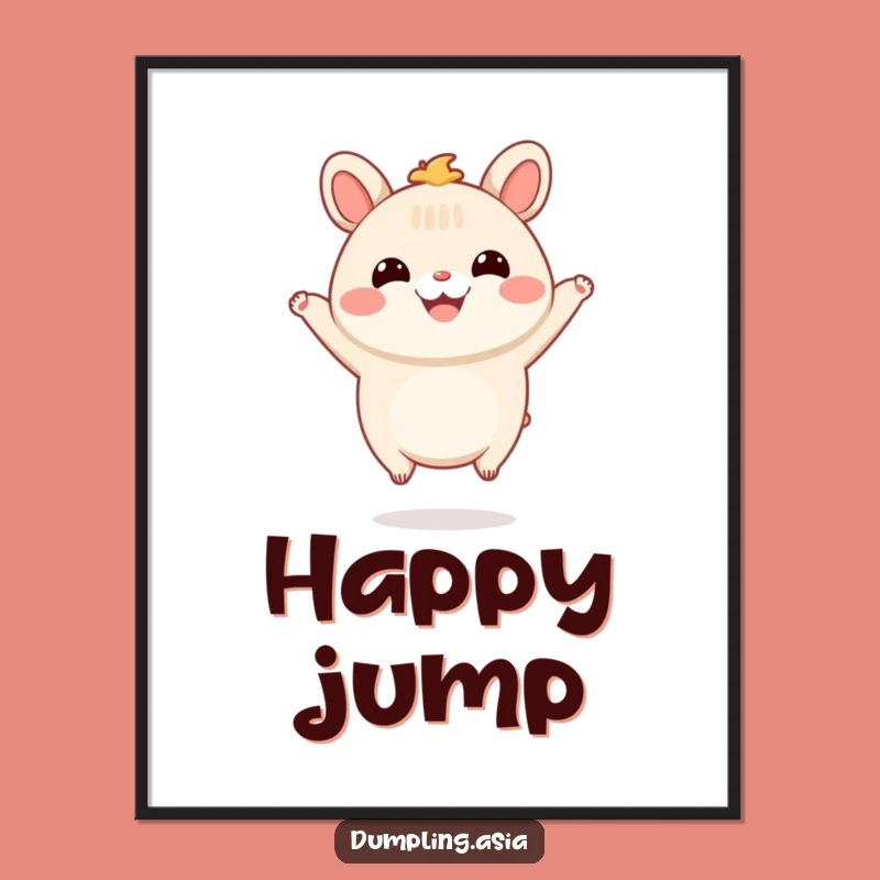 Funny Bao Bun Jump Digital Art: Instant Joy for Your Walls