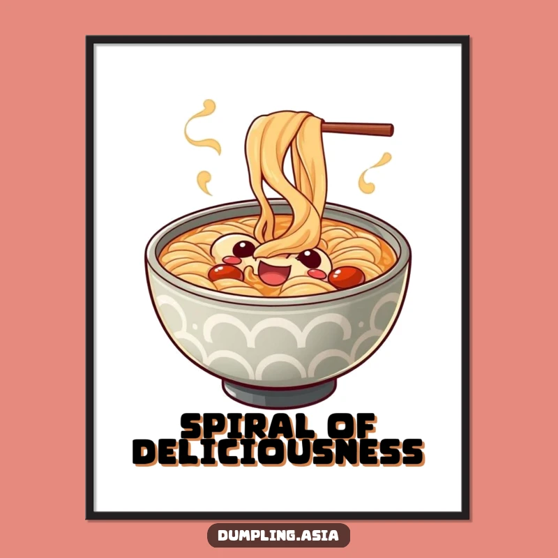 Funny Ramen Bowl Steam Digital Print - Instant Cheerful Wall Decor