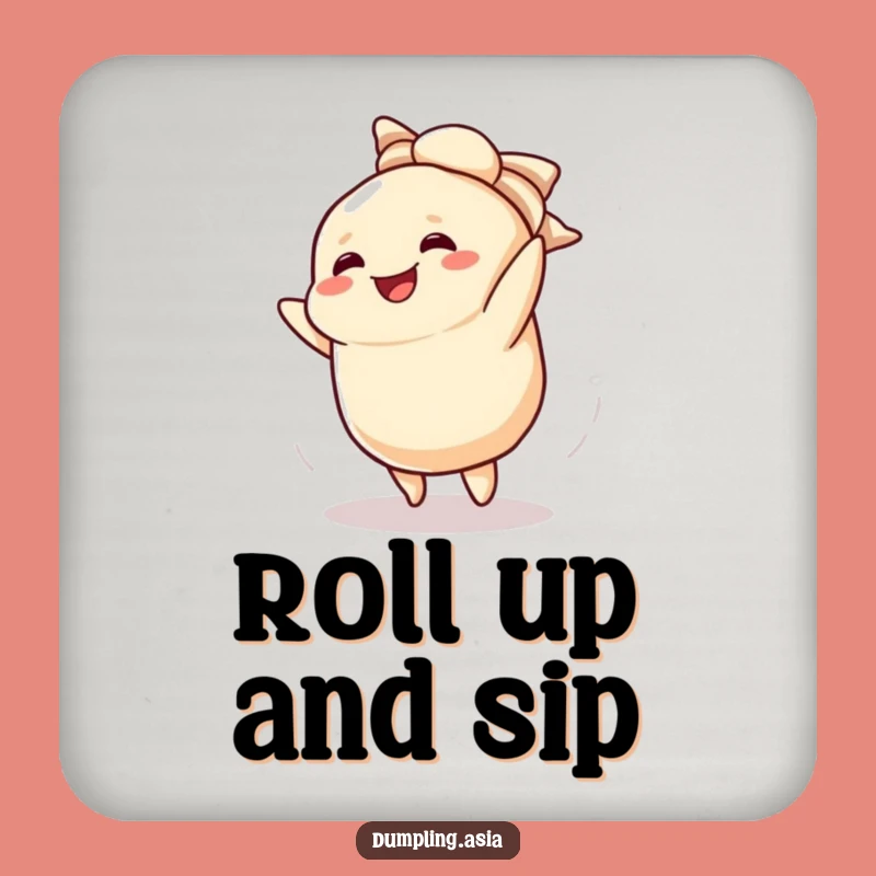 Funny Dumpling Cartwheel Drink Coaster: Protect Surfaces with Playful Charm