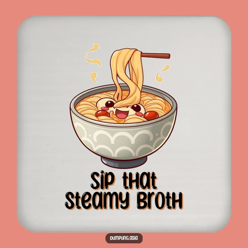 Funny Ramen Bowl Steam Coaster - Protect Surfaces with Noodle Cheer