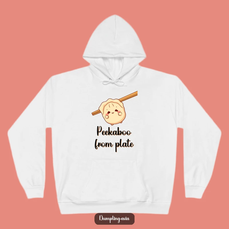Funny Gyoza Peek Hoodie - Cozy & Comical Dumpling Apparel