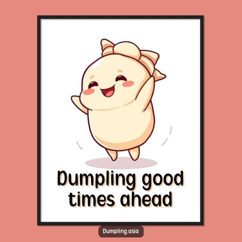 Free Printable Wall Art: Dumpling Cartwheel Action, Hilarious Character Art for Fun Decor