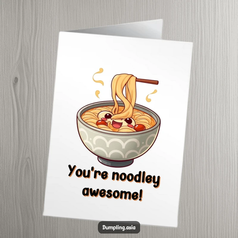 Funny Free Printable Congratulations Card: A cheerful ramen bowl sends steamy, spiral wishes for their grand achievements.