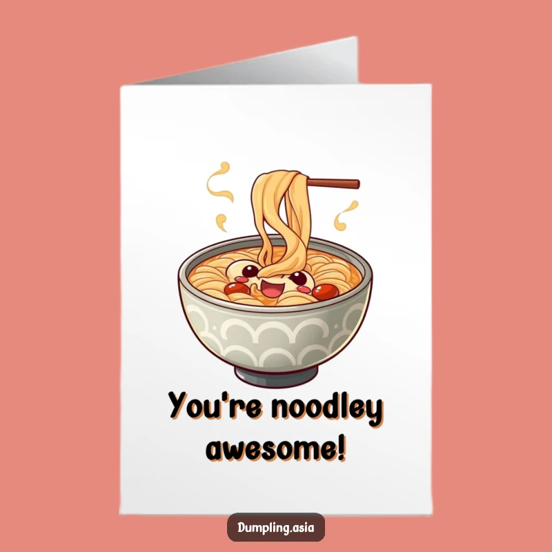Free Printable Congrats Card: Cheerful Ramen Bowl, Steam Spiral, Downloadable Gift
