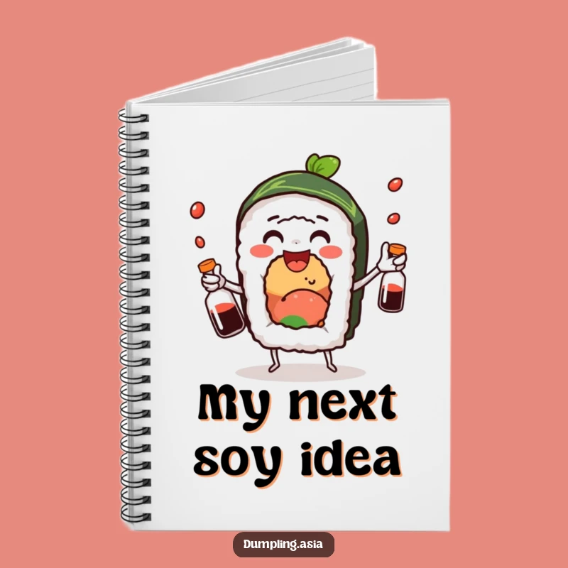 Funny Sushi Roll Juggling Soy Sauce Notebook - Jot Down Notes with Joyful Flair