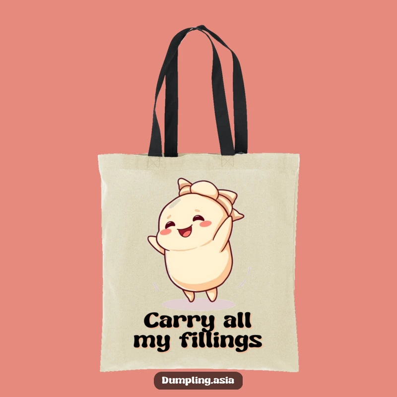 Funny Dumpling Cartwheel Tote Bag: Carry Your Snacks and Smiles